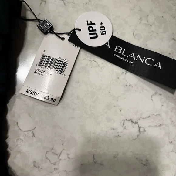 NWT La Blanca Island Goddess One Piece Swimsuit Black Sz 2 - Picture 3 of 7